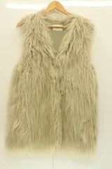 【中古】 BEAUTY & YOUTH UNITED ARROWS レディースベスト -- フェイクファージレ BEAUTY & YOUTH UNITED ARROWS -- ベージュ 肌色 ファー