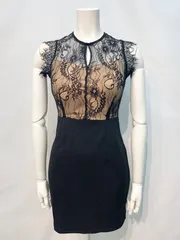 1955 キャバクラ　ドレス　レース　タイト　ミニ　伸縮性　シンプル　ノースリーブ　キャバドレス　S