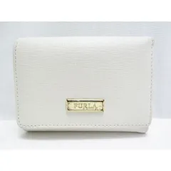 ◆中古◆FURLA【フルラ】三つ折り財布 コンパクトウォレット レザー オフホワイト レディース　M910