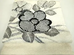 平和屋着物○名門 藤娘きぬたや・総絞り 九寸開き名古屋帯 草花文 正絹