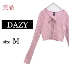 M【 超美品 | DAZY / デイジー 】 ショート丈 ボレロ サマーニット カーディガン 長袖 春 リボン 春ニット 春夏 T989_2404/073