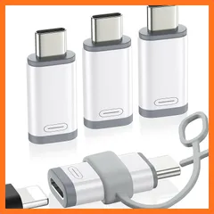 【新品】 MoKo ライトニングからType C変換用アダプタ 4枚セット 紛失防止シリコンストラップ付き ライトニング to Type C 変換アダプター 480Mbpsデータ転送/10W充電対応 小型 iOS TypeC変換アダプター iPhoneAi 0