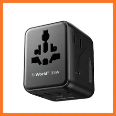 【新品】 【最新改良型・より小さい！】MOMAX 変換プラグ PD 35W GaN 急速充電 海外用 7台同時充電 3*USB-C PD & 2*USB-A QC &2*ACコンセント 2個AC差込口 海外用コンセント C/BF/O/Aタイプ マルチ変換プ 0