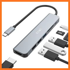 [New] JESWO 7-in-1 USB Type-C Hub Adapter with 4K HDMI Output, 100W Fast PD Charging, USB 3.0/2.0 Ports, and SD/TF Card Slots. Compatible with Thunderbolt 3 and MacBook Pro.