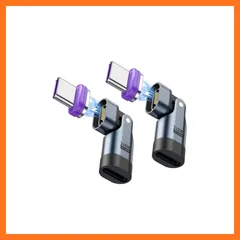 【新品】 YFFSFDC マグネット USB-C 変換アダプタ 2個セット 16Pin PD240W 180°回転 Type-C 変換アダプタ 480Mbps データ転送 5A急速充電 MacBook Air/Pro/Android/Phone/Googl 1