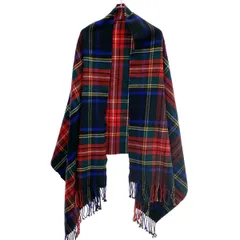 johnstons of elgin ジョンストンズ オブ エルガン チェック柄カシミヤフリンジマフラー  マルチカラーのサムネイル