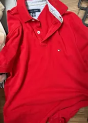 Tommy Hilfiger トミーヒルフィガー レッド 半袖 ポロTシャツ 正規品 レッド 中古 ヴィンテージ 服