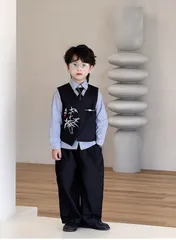 4点セット子供服  おしゃれ 入学式 卒業式 男の子 タキシード キッズ 結婚式 発表会 卒園式 七五三 誕生日 子ども ジュニア02255882