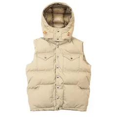 【N様専用】【SALE】THE NORTH FACE ザ・ノース フェイス ダウン ベスト PURPLE LABEL パープル レーベル ロゴ ボタン Bayhead Cloth ロクヨンクロス 撥水性 光電子 ナナミカ フード取外可 メンズ M ベージュ