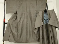 平和屋着物●男性　紬　アンサンブル　横段文　正絹　逸品　AABE2760cs