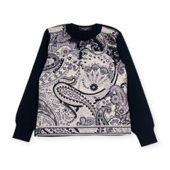 極美品/シルク混】LEONARD レオナール サマーニット セーター 黒 LL