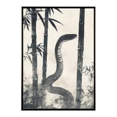 【A4サイズ（約21x30cm）】【lh-poster-9419】【フレーム付き】蛇 ヘビ snake スネーク ヘビ年 干支 爬虫類 コブラ アナコンダ ハブ マムシ ニシキ ポスター インテリア