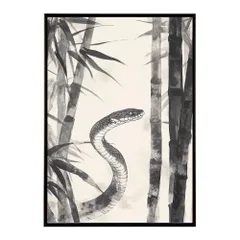 【B2サイズ（約51x73cm）】【lh-poster-9421】【フレーム付き】蛇 ヘビ snake スネーク ヘビ年 干支 爬虫類 コブラ アナコンダ ハブ マムシ ニシキ ポスター インテリア