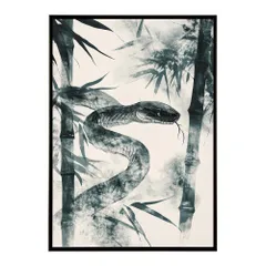 【A2サイズ（約42x59cm）】【lh-poster-9424】【フレーム付き】蛇 ヘビ snake スネーク ヘビ年 干支 爬虫類 コブラ アナコンダ ハブ マムシ ニシキ ポスター インテリア