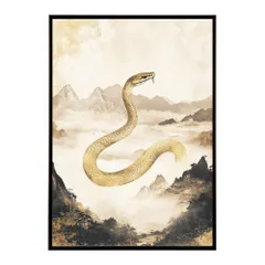 【B1サイズ（約73x103cm）】【lh-poster-9427】【フレーム付き】蛇 ヘビ snake スネーク ヘビ年 干支 爬虫類 コブラ アナコンダ ハブ マムシ ニシキ ポスター インテリア