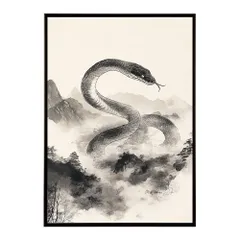 【A1サイズ（約59x84cm）】【lh-poster-9428】【フレーム付き】蛇 ヘビ snake スネーク ヘビ年 干支 爬虫類 コブラ アナコンダ ハブ マムシ ニシキ ポスター インテリア