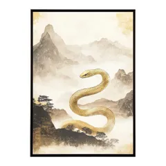 【B2サイズ（約51x73cm）】【lh-poster-9429】【フレーム付き】蛇 ヘビ snake スネーク ヘビ年 干支 爬虫類 コブラ アナコンダ ハブ マムシ ニシキ ポスター インテリア