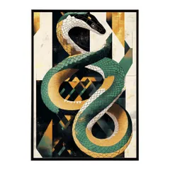 【A1サイズ（約59x84cm）】【lh-poster-9433】【フレーム付き】蛇 ヘビ snake スネーク ヘビ年 干支 爬虫類 コブラ アナコンダ ハブ マムシ ニシキ ポスター インテリア