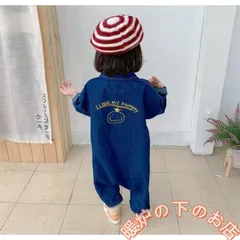 オールインワンオーバーオールインディゴブルー女の子男の子子供服キッズセットアップつなぎジャンプスーツ39678