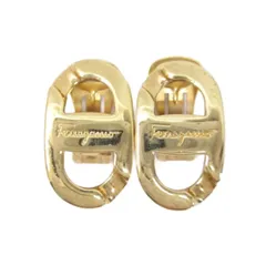 サルヴァトーレフェラガモ Salvatore Ferragamo ロゴ イヤリング 両耳 ゴールドカラー ■GY09のサムネイル