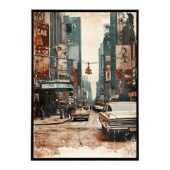 Grand Street油彩テクスチャアート版画 ニューヨーク街100×50cm - メルカリ