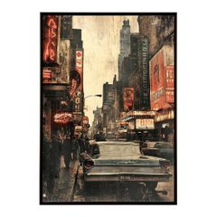 Grand Street油彩テクスチャアート版画 ニューヨーク街100×50cm - メルカリ