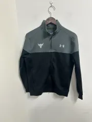 アラブヴィンテージ アンダーアーマー プロジェクトロック ブラック/グレー ジップアップ Tシャツ S