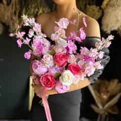 ピンク濃淡クラッチブーケ☆ブートニア