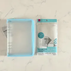 新品 6リングファイル  A5 水色 PPジッパー リフィル セット DAISO ダイソー SNS バズり コレクションファイル 推しグッズ 収納 シール帳に シールブックに