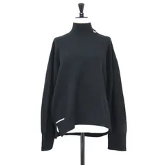 ANYA HINDMARCH アニヤ ハインドマーチ × UNIQLO ニット ブラック 黒 サイズ:L | カシミヤ ハイネック プルオーバー / ニット | 長袖 ワイド スリット 刺繍 ステッチ ハイゲージ | 限定 コラボ【レディース】【中古】