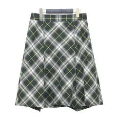 BURBERRY LONDON バーバリー ロンドン スカート グリーン系 サイズ:40(L) | チェック柄 フレアスカート / ミニスカート | Aライン ウール | ボトムス【レディース】【中古】