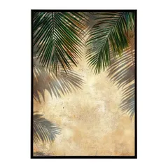 【B4サイズ（約25x36cm）】【lh-poster-9970】【フレーム付き】ヤシの木 パームツリー ココナッツ 緑 植物 サーフ シンプル ミニマリスト ポスター 縦 インテリア