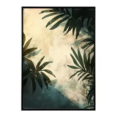 【A4サイズ（約21x30cm）】【lh-poster-9973】【フレーム付き】ヤシの木 パームツリー ココナッツ 緑 植物 サーフ シンプル ミニマリスト ポスター 縦 インテリア