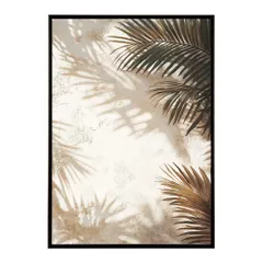 【B4サイズ（約25x36cm）】【lh-poster-9985】【フレーム付き】ヤシの木 パームツリー ココナッツ 緑 植物 サーフ シンプル ミニマリスト ポスター 縦 インテリア