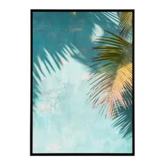 【A4サイズ（約21x30cm）】【lh-poster-9991】【フレーム付き】ヤシの木 パームツリー ココナッツ 緑 植物 サーフ シンプル ミニマリスト ポスター 縦 インテリア