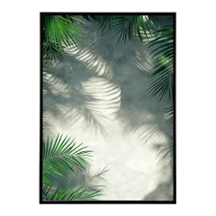 【A4サイズ（約21x30cm）】【lh-poster-9993】【フレーム付き】ヤシの木 パームツリー ココナッツ 緑 植物 サーフ シンプル ミニマリスト ポスター 縦 インテリア