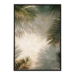 【B4サイズ（約25x36cm）】【lh-poster-9998】【フレーム付き】ヤシの木 パームツリー ココナッツ 緑 植物 サーフ シンプル ミニマリスト ポスター 縦 インテリア