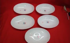 白い食器 「ヤマザキ春のパン祭り」カレー皿 5枚セット 中古品 Q075