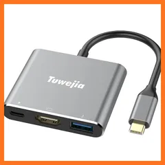 【新品】 USB Type-c HDMI アダプタ Tuwejia Usb タイプc ４K 解像度 hdmiポート+USB 3.0ポート+USBタイプC急速PD充電ポート変換 アダプタ UHD iPhone 16/15/MacBook Pro/MacBook 