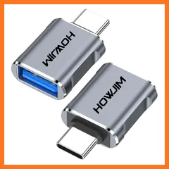【新品】 HOWJIM USB Type-C 変換アダプタ 2個セット USB 3.2 (メス) to Type-C (オス) 変換アダプタ 10Gbps高速データ転送 急速充電 OTG対応 アルミ合金外殻 Phone 17/16/15 Pro Max,P 1