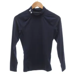 アンダーアーマー UNDER ARMOUR UAヒートギアアーマー コンプレッション ロングスリーブ モック シャツ トレーニングウエア M ロゴ 紺 ネイビー 1369606 /GV