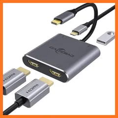 【新品】 USB C HDMI 変換アダプター,デュアル HDMI,4-in-1Type C to HDMI アダプタ,4K@60Hz2つHDMi+usb-A+USB-C PD100W充電ポート 3画面 hdmi 拡張モード対応,マルチディスプレイ hdm 0