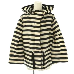 モンクレール MONCLER CORAIL ボーダー フーデットジャケット ボーダー ホワイト ブラック /HK ■OS