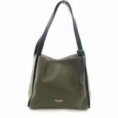 ケイトスペード KATE SPADE 美品 ノット カラーブロック ラージ トートバッグ グリーン ブラック /UO