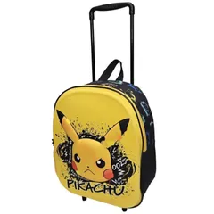 ポケモン　ピカチュー　ピカチュウ　キャリーバッグ　　リュック　かばん　キャスター付き　32 x 26 x 11 cm　リュックサック　バックパック　リュックキャリー　3D
