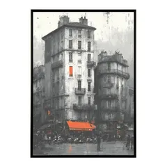 【B4サイズ（約25x36cm）】【lm-poster-1271】【フレーム付き】地中海 ポスター 南欧風 海 青い街並み アートプリント インテリア 壁掛け 北欧 リゾート風 リビング 玄関 寝室 カフェ インテリア