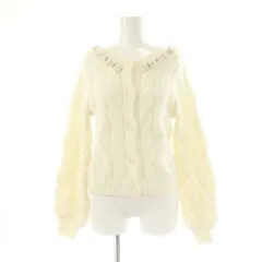 プロポーション ボディドレッシング PROPORTION BODY DRESSING ショート丈ケーブルニットカーディガン パール 長袖 S 白 /HK ■OS