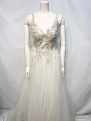 1839 JEAN MACLEAN ジャンマクレーン キャバクラ ロングドレス プリンセス チュール ビジュー ストーン キラキラ イベント バースデー 誕生日 キャバドレス M