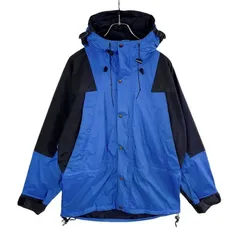 90sUSA製ノースフェイスTheNorthFaceマウンテンジャケットマウンテンパーカーナイロンジャケット青ブルー黒ブラックアウトドアキャンプクライミングゴープコアテックウェアvintageヴィンテージ51110