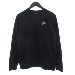 ナイキ NIKE トレーナー スウェット 長袖 ロゴ刺繍 ワンポイント 裏毛 黒 ブラック S